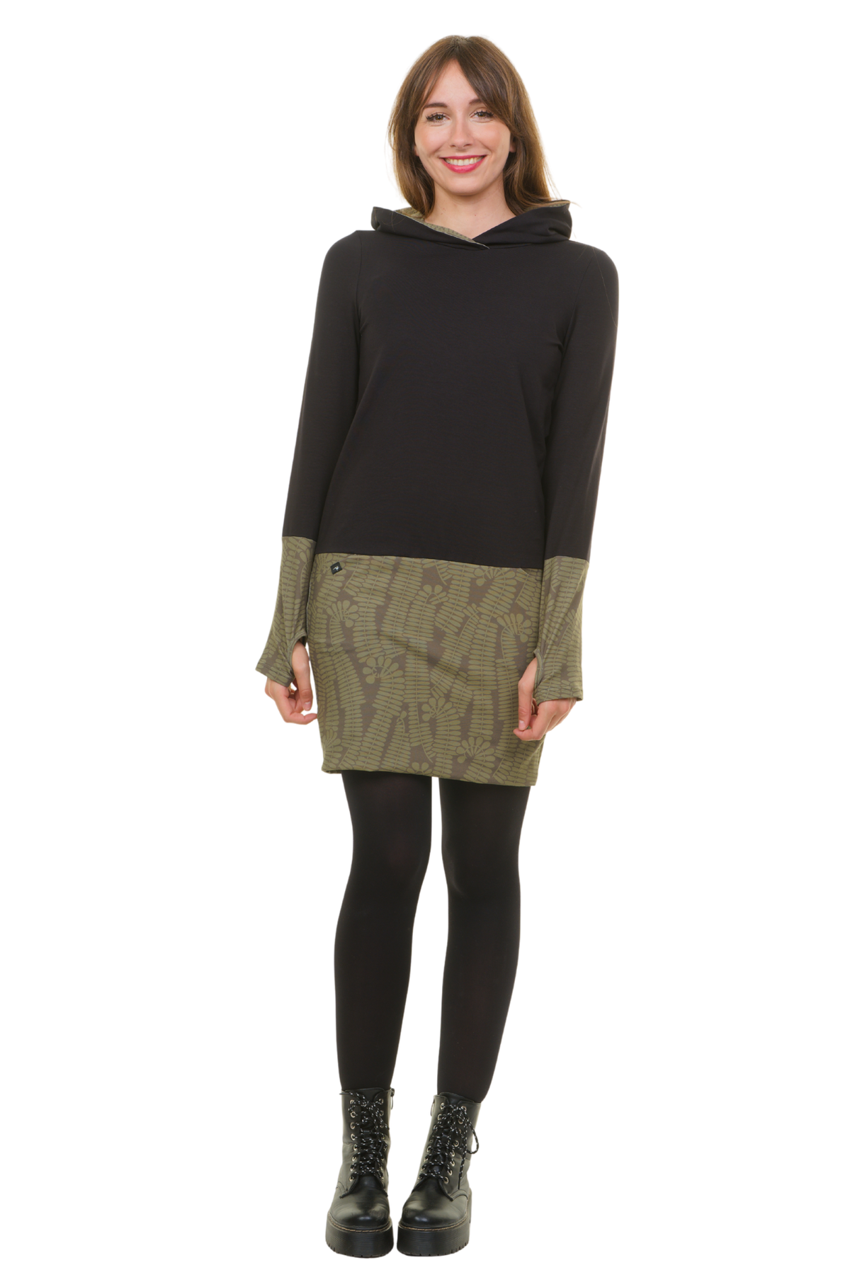 Hoodiekeid Winterzauber schwarz evergreen