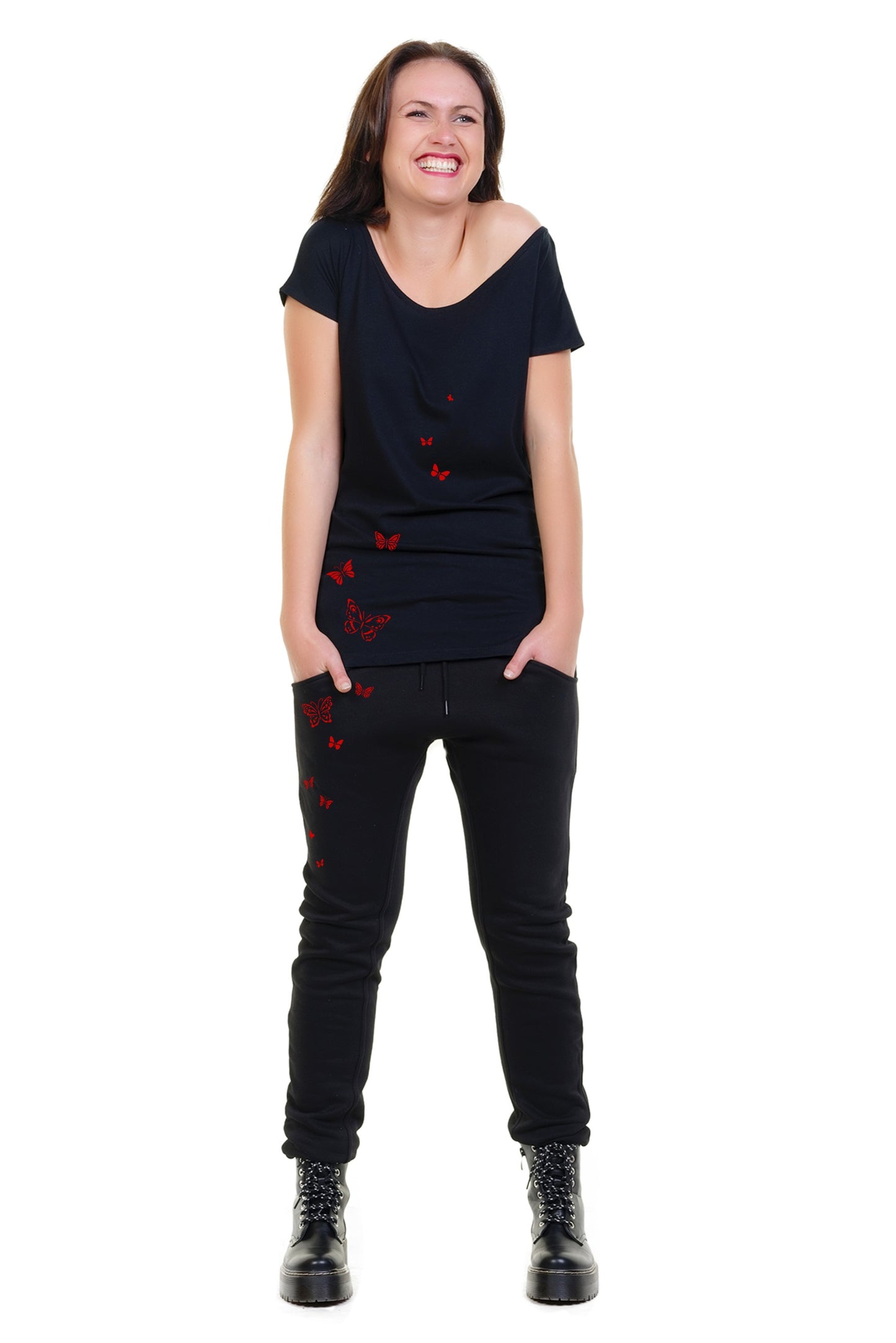 Sweat Pants Butterfly Red
