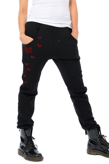 Sweat Pants Butterfly Red