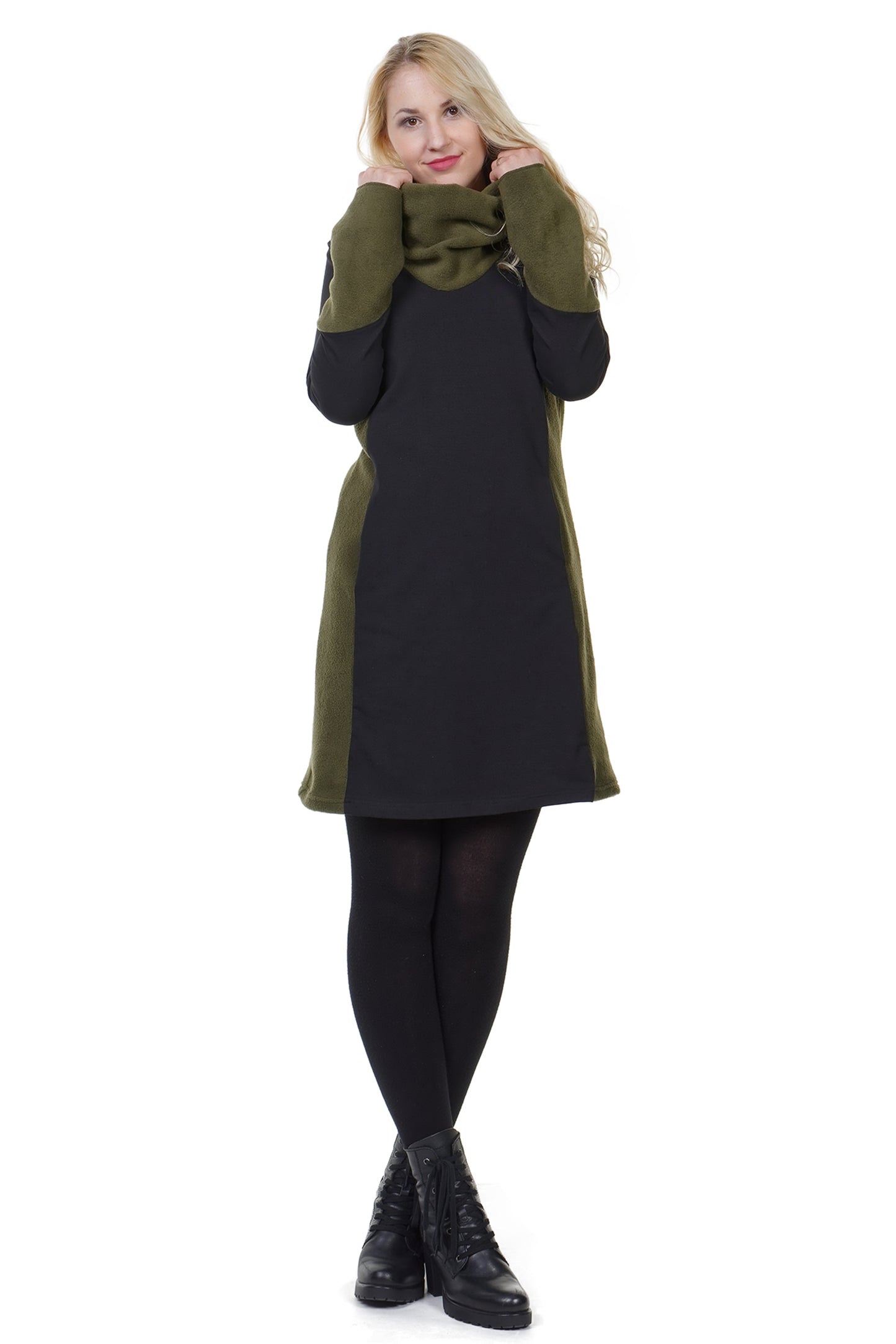 SALE Größe XS Schneekönigin Kleid schwarz grün