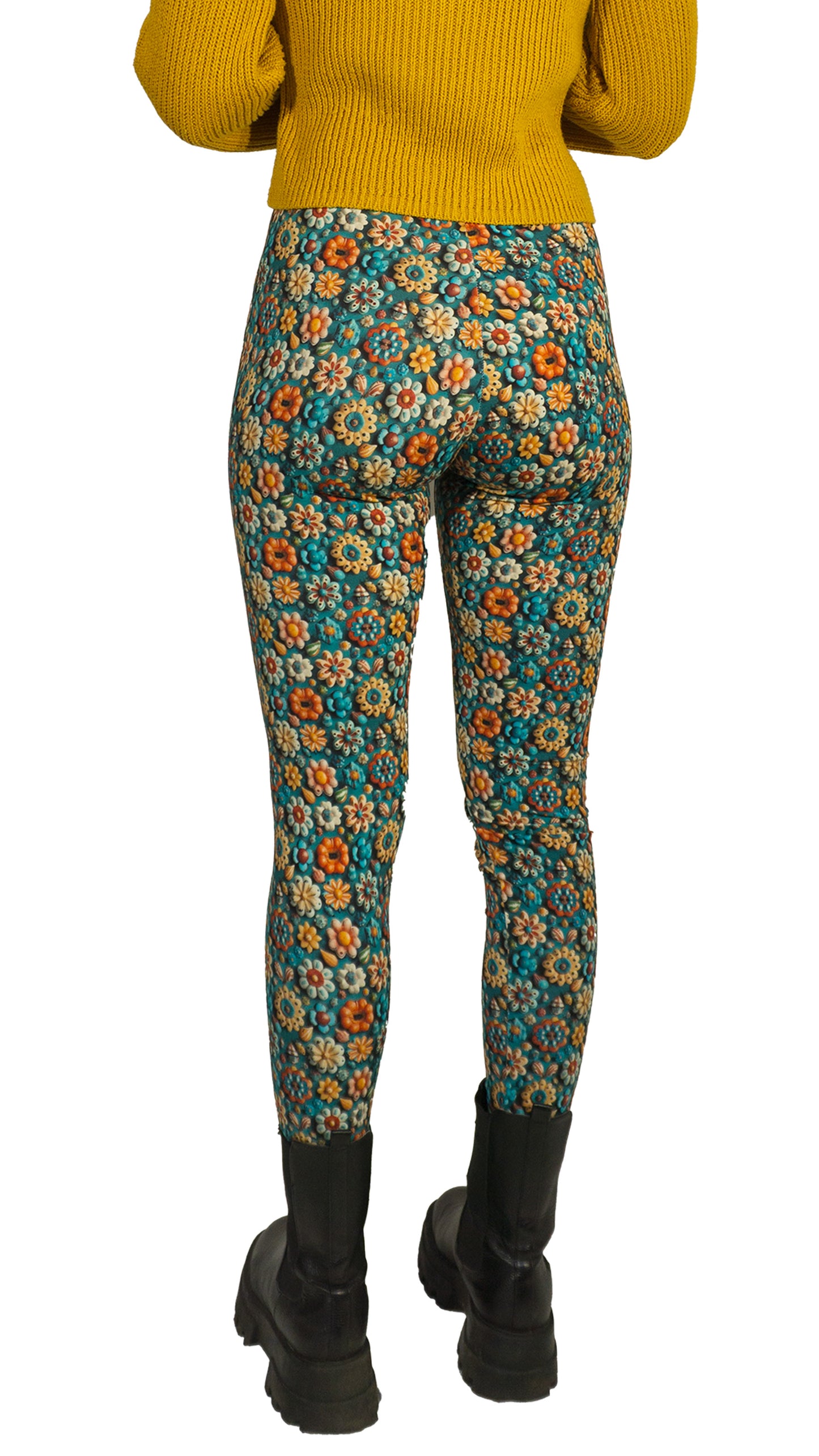 SALE  Größe M Leggings Flower Button