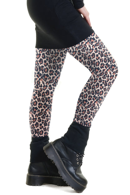 SALE Größe XXS Winter Leo Strick Leggings braun