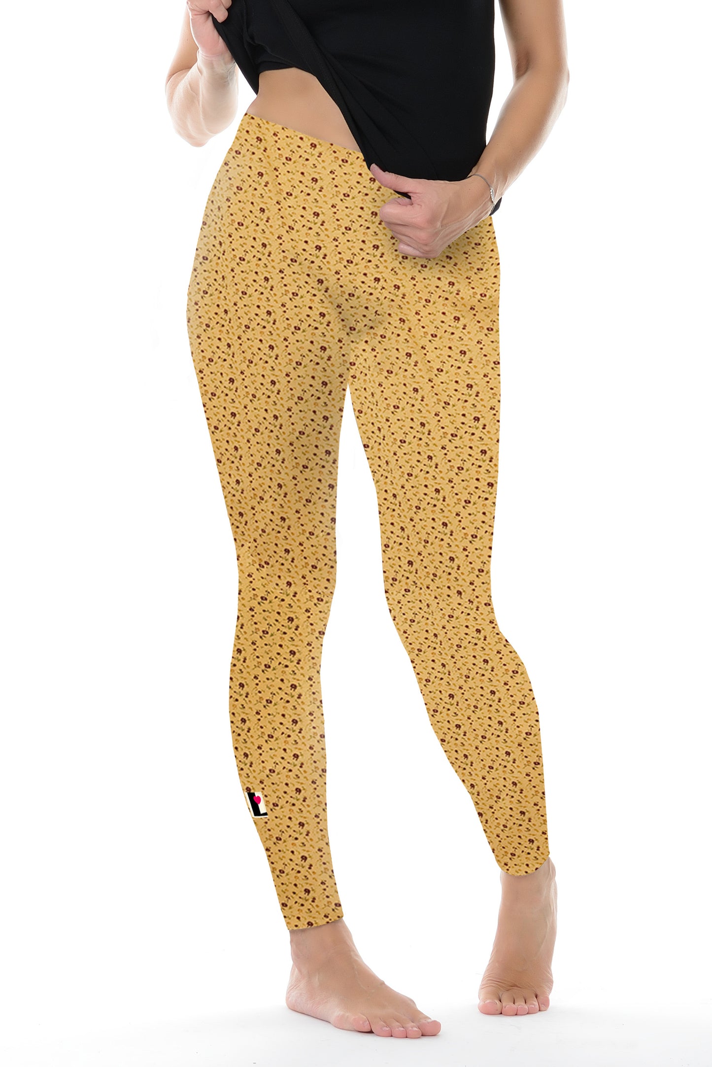SALE Größe XXL 3Elfen Leggins gelbe Blümchen