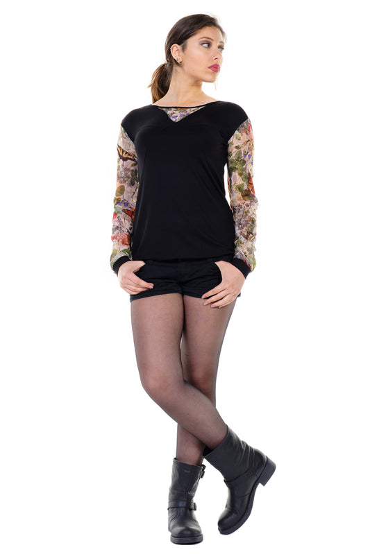 SALE Größe XL Longsleeve Blusenarm butterfly grün