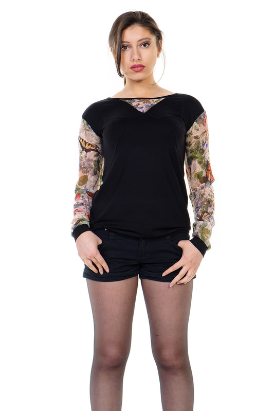 SALE Größe XL Longsleeve Blusenarm butterfly grün