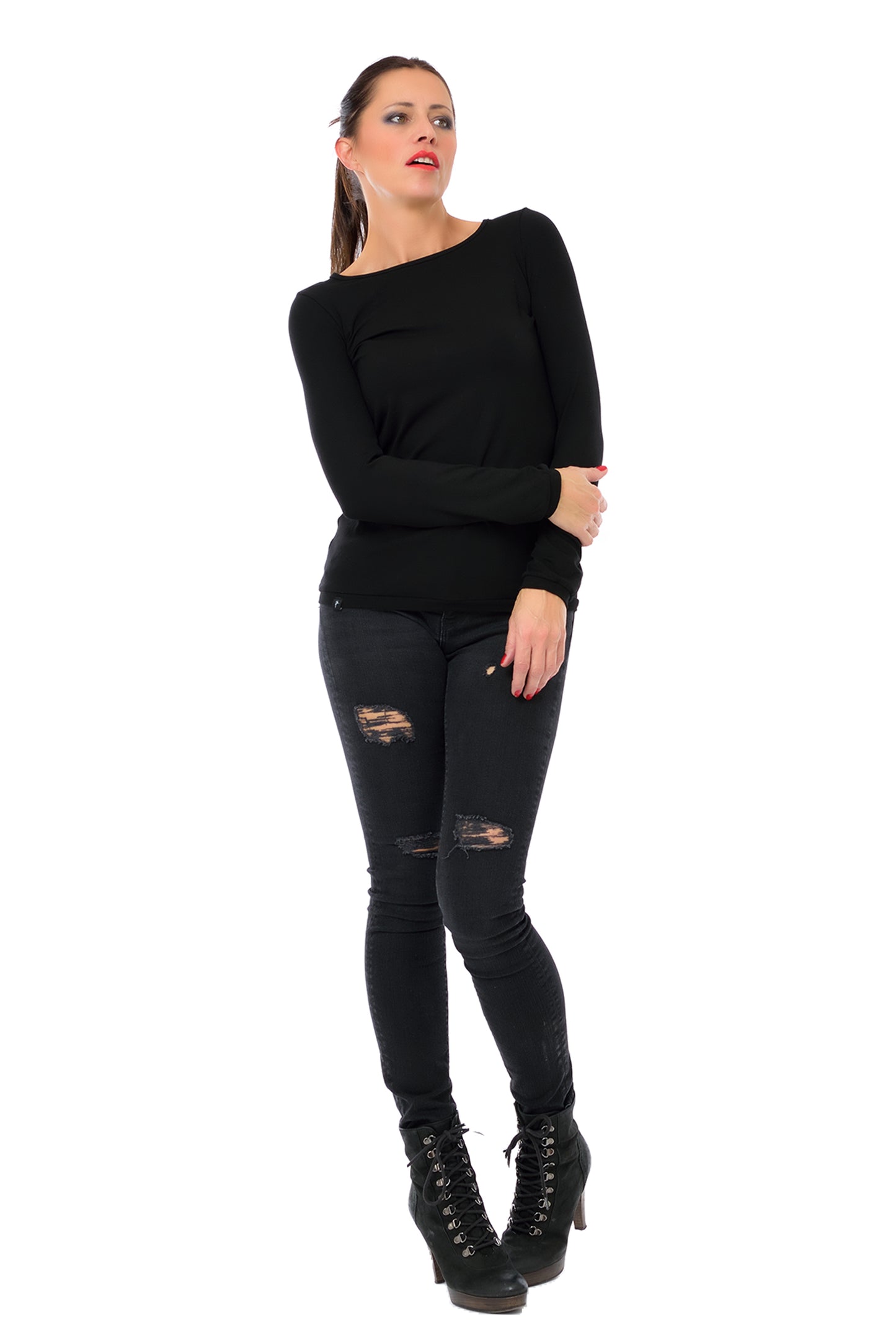 SALE Größe L Longsleeve Rückenzauber Schmetterling Butterfly Pink