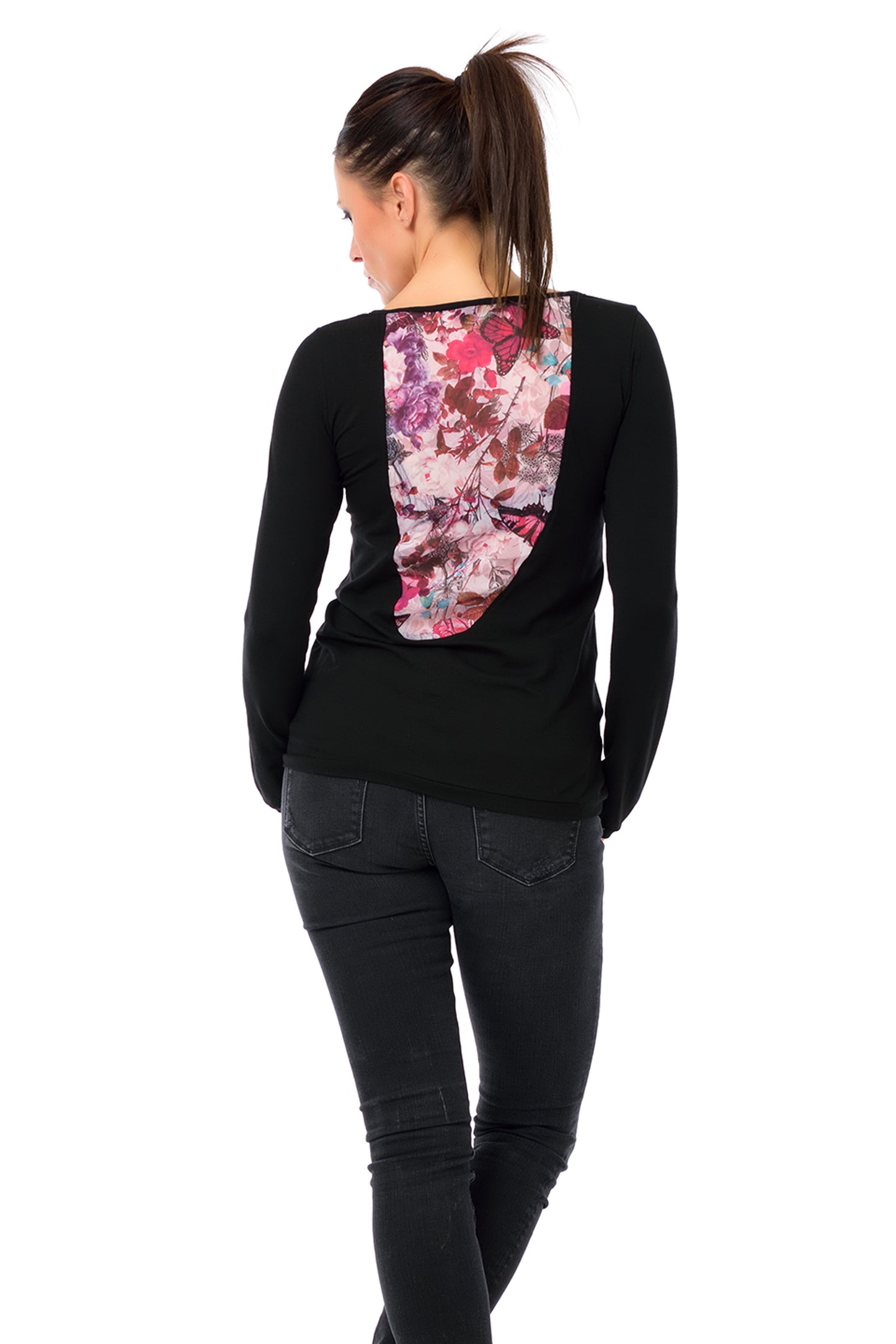 SALE Größe L Longsleeve Rückenzauber Schmetterling Butterfly Pink