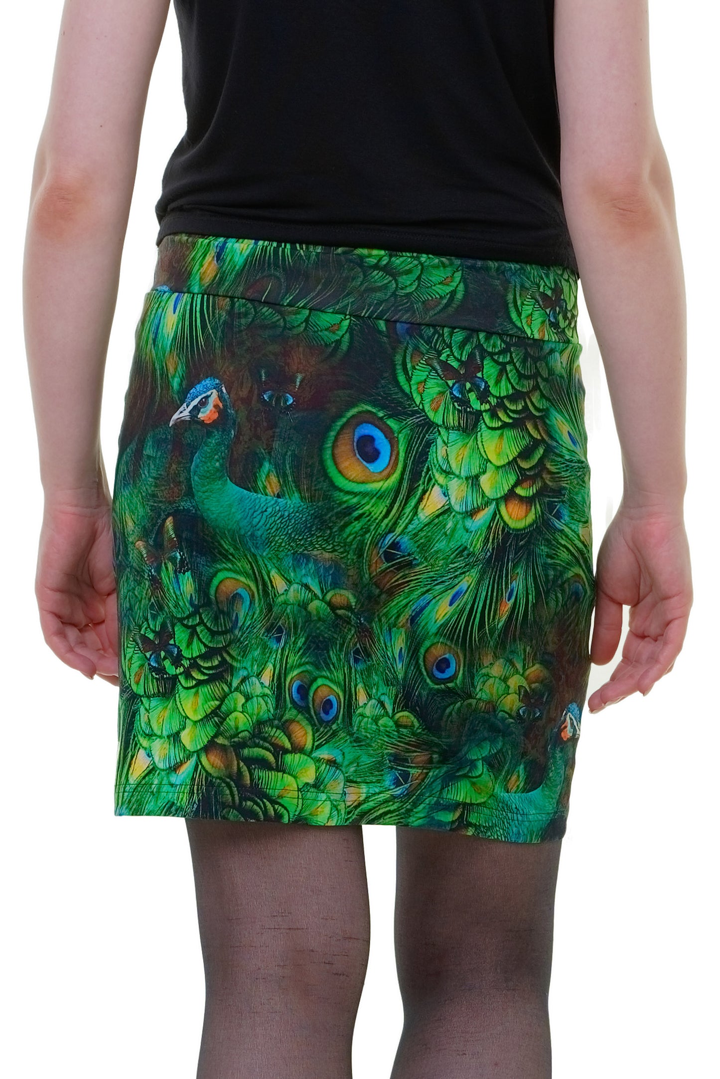 SALE Größe XL Minirock pfau