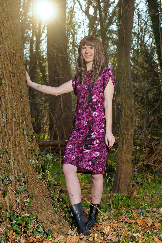 SALE Größe XXL Pinke Blumen Kleid