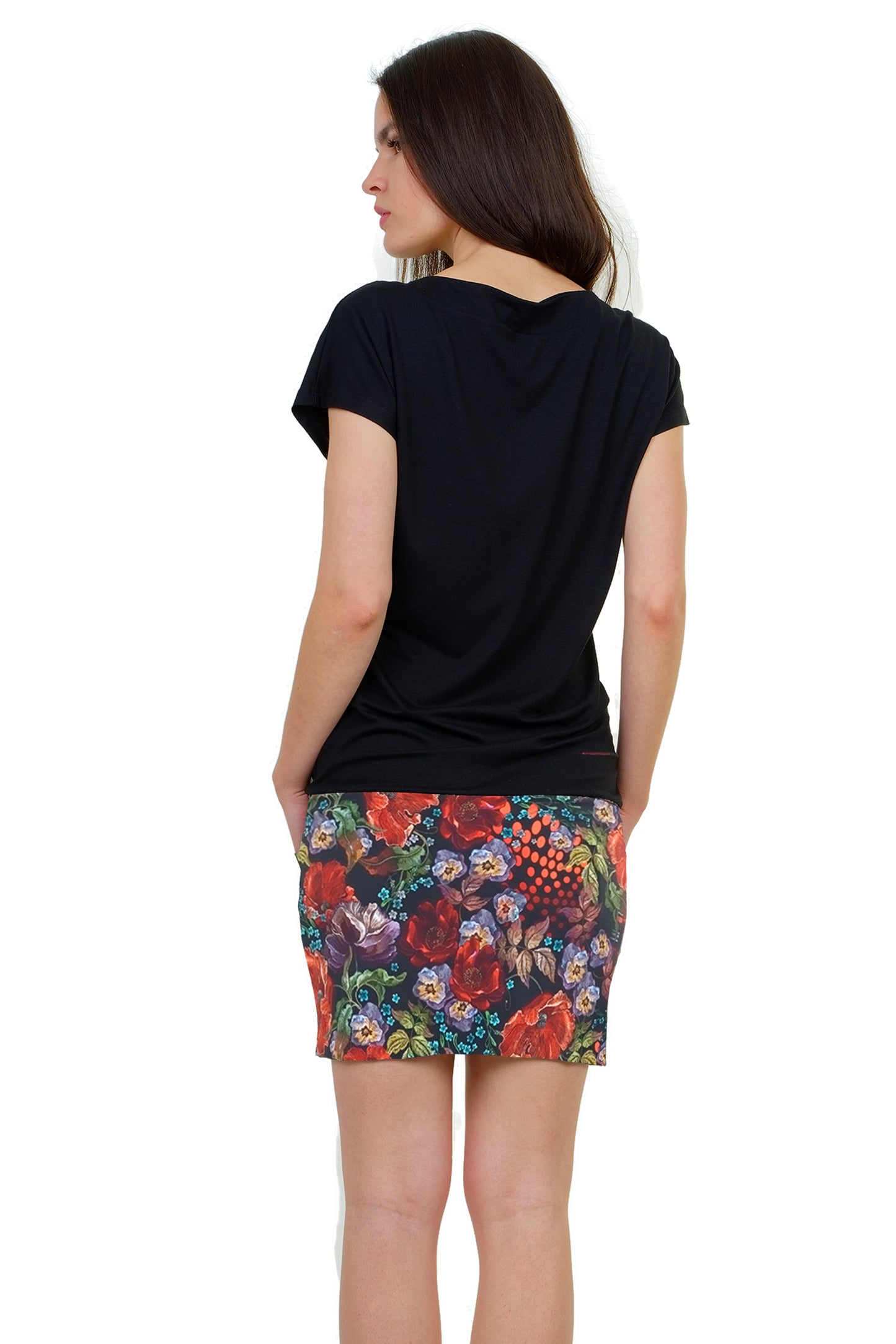Pixiekleid schwarz vibrant rose