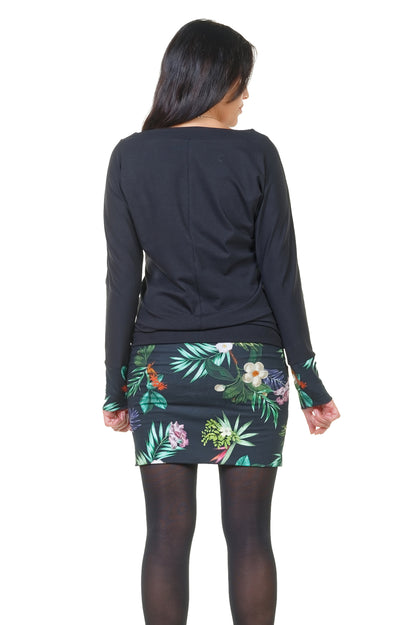 SALE Größe S Pulloverkleid Kleid schwarz tropical
