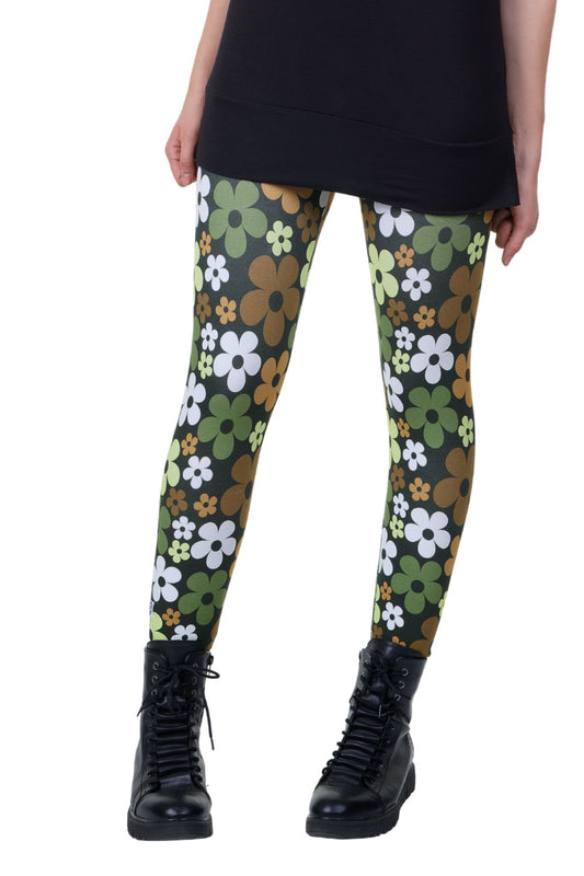 Cool Days Leggings Retro Flower oliv