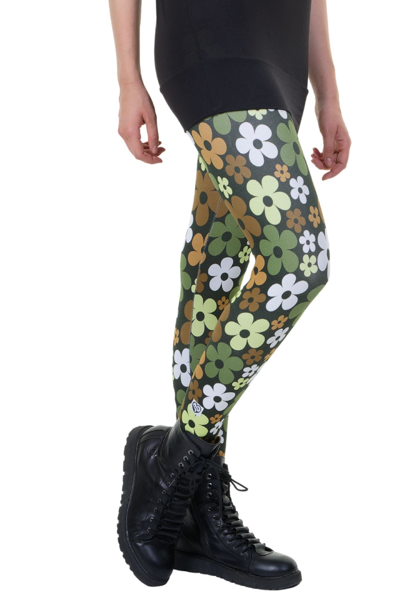 Cool Days Leggings Retro Flower oliv
