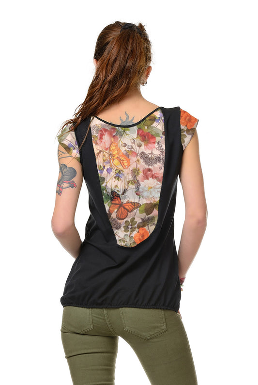 Summer shirt back magic butterfly green