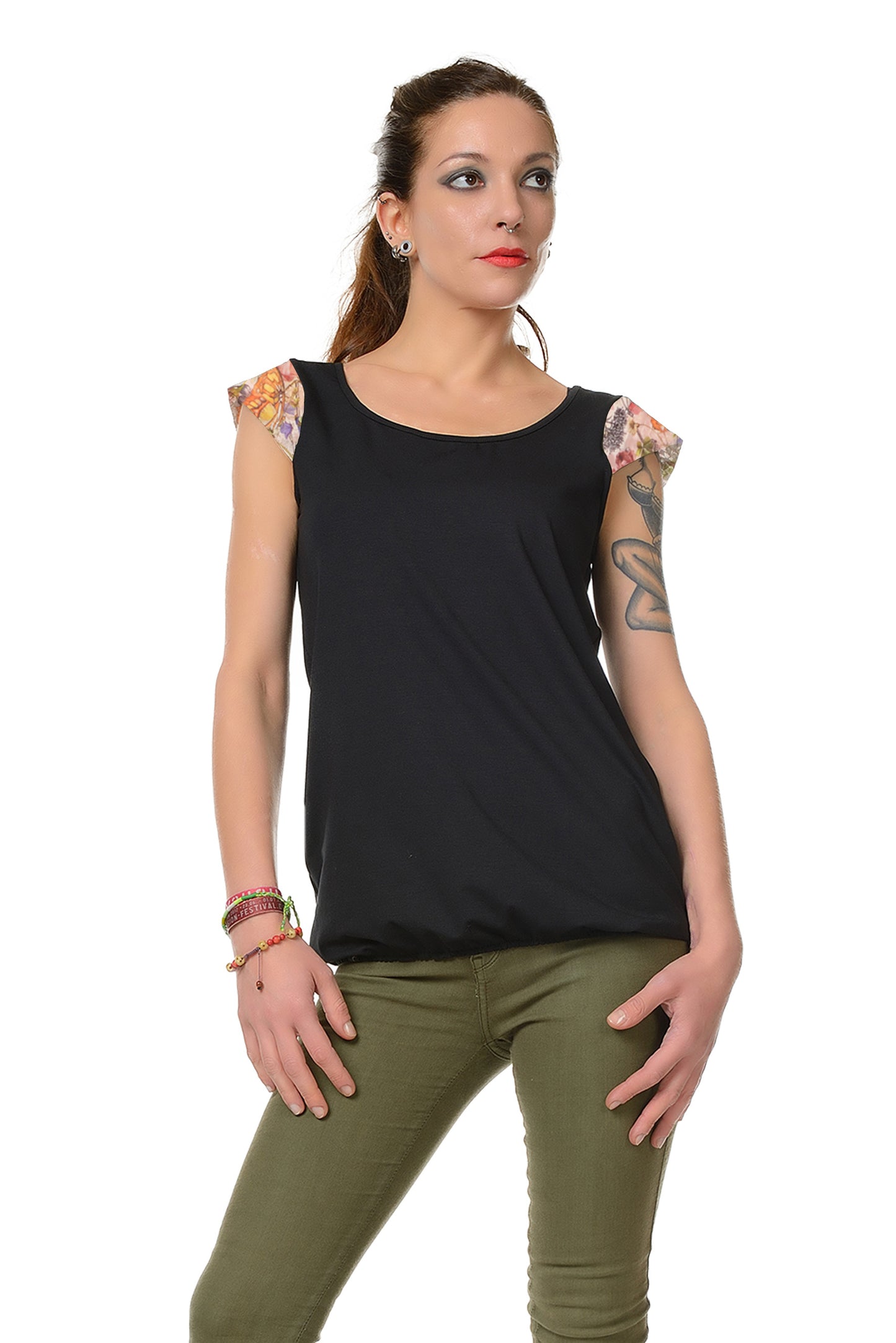 Chemise d'été dos papillon magique vert