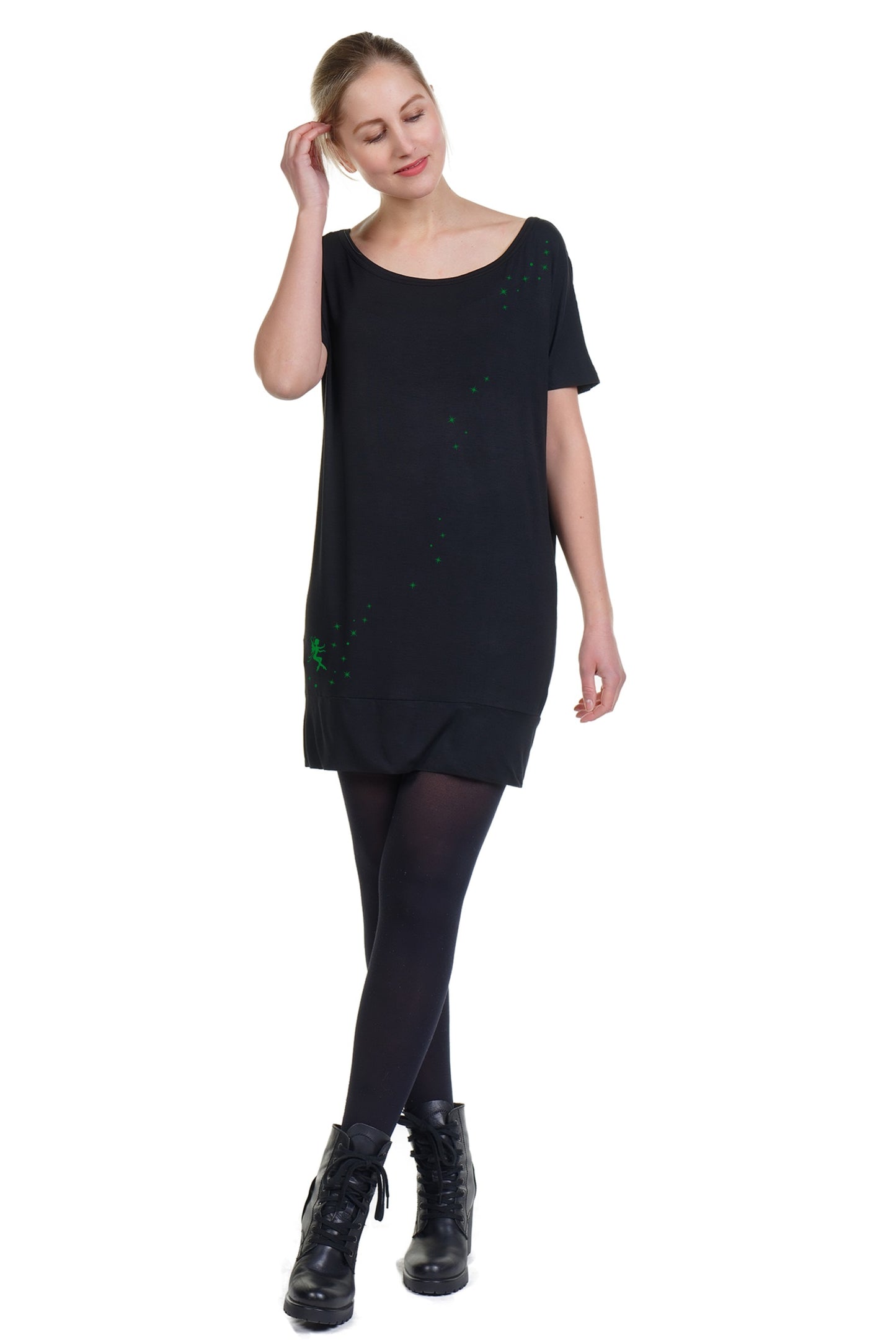 Robe courte fée poussière vert