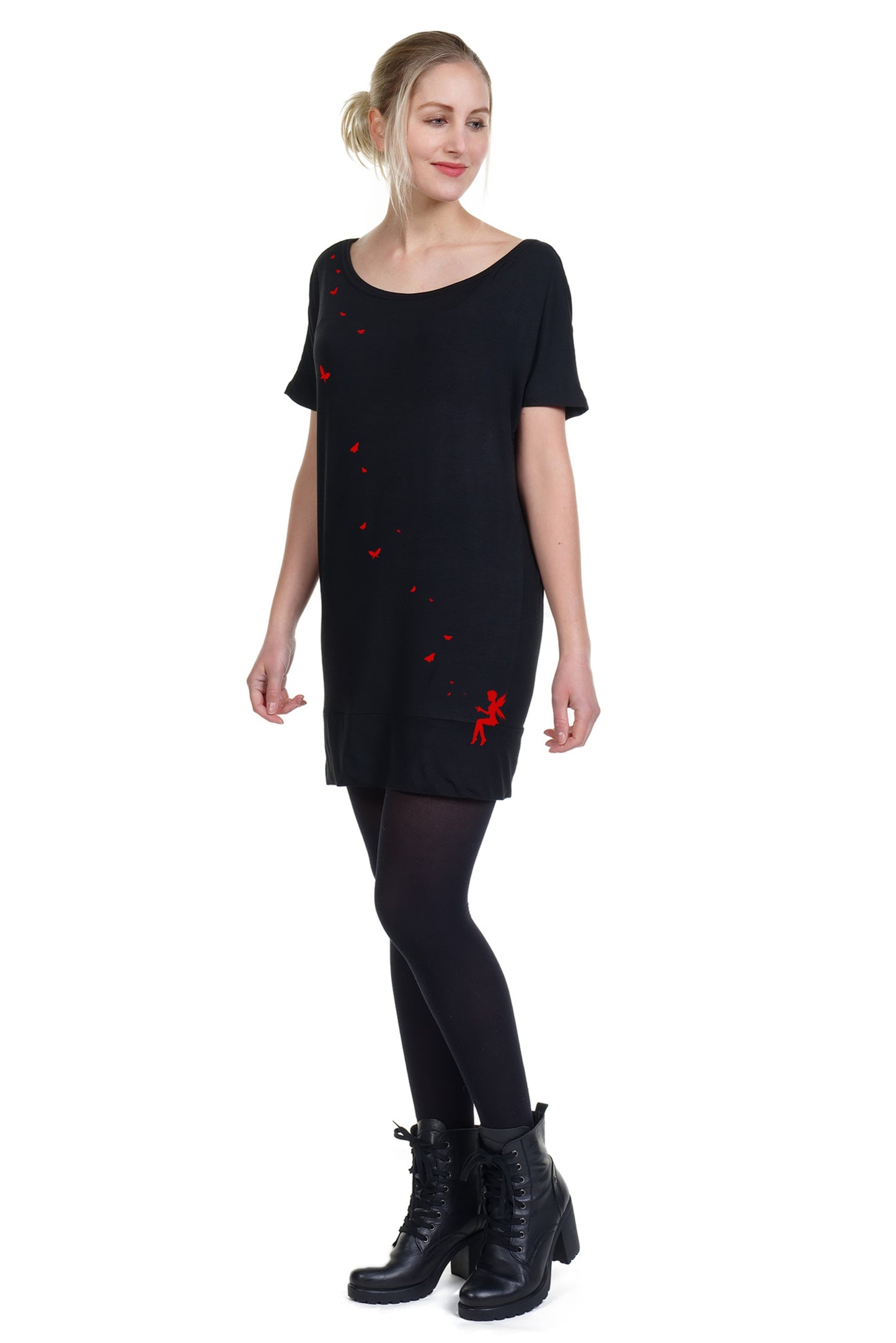 Robe courte papillon elfe rouge