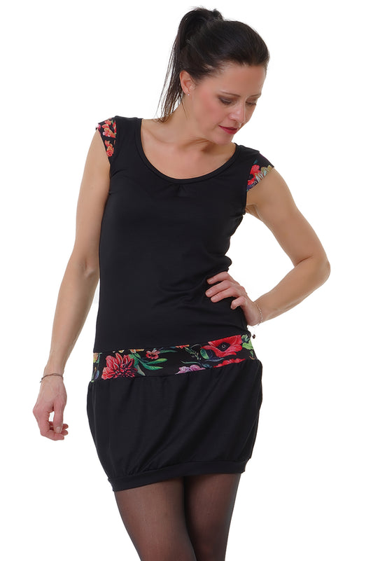 SALE size XS summer dress balloon black mystic rose 