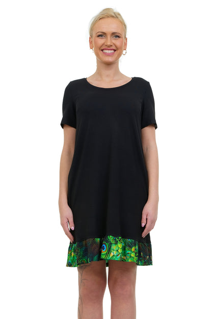 SALE Größe S Florali Kleid schwarz pfau