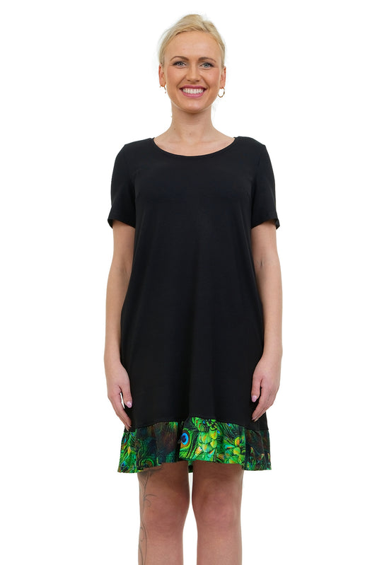 SALE Größe S Florali Kleid schwarz pfau