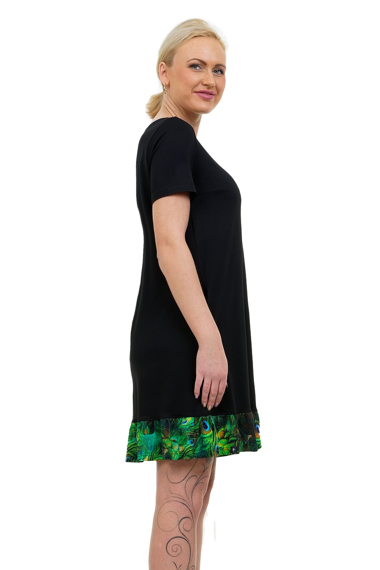 SALE Größe S Florali Kleid schwarz pfau