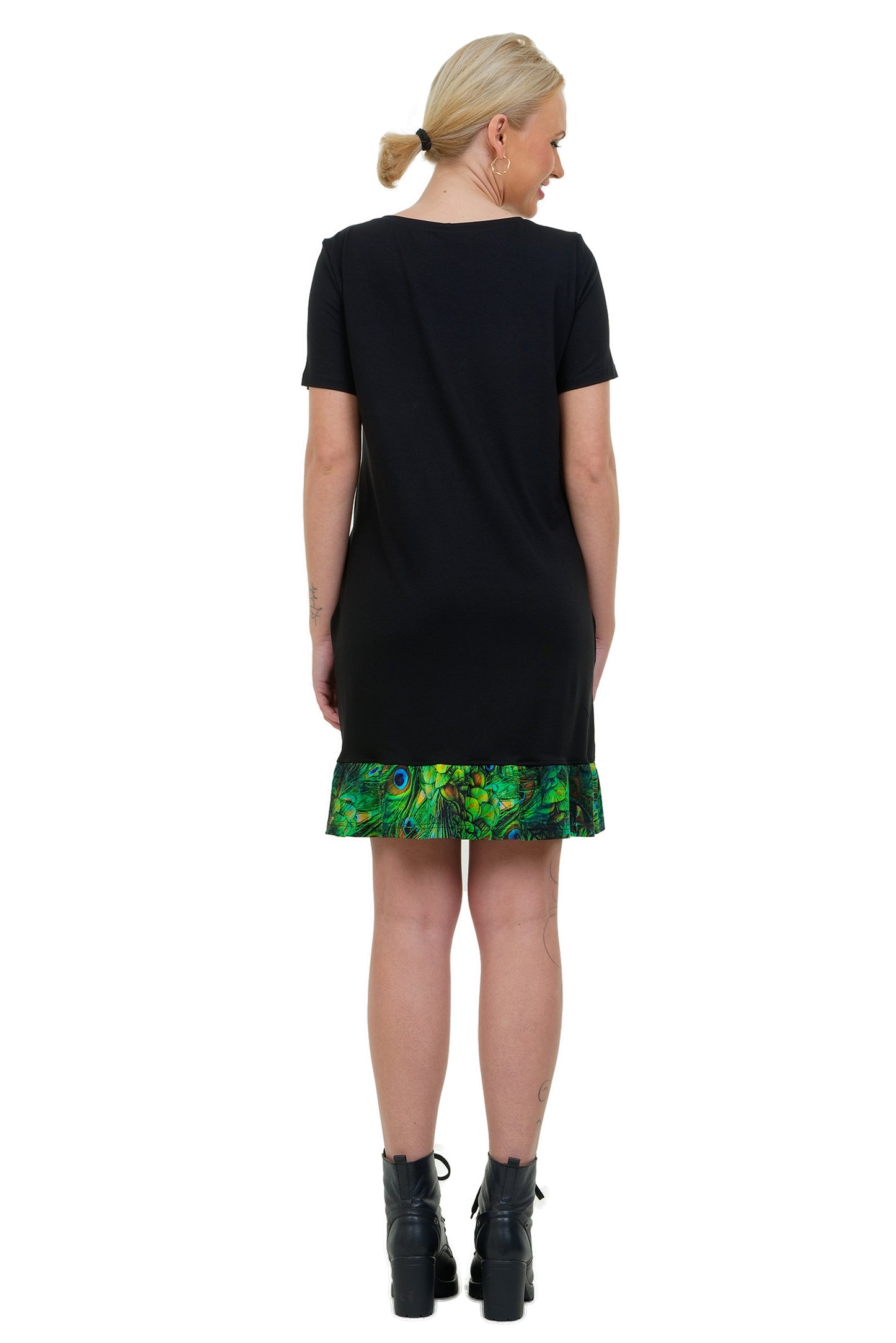 SALE Größe S Florali Kleid schwarz pfau