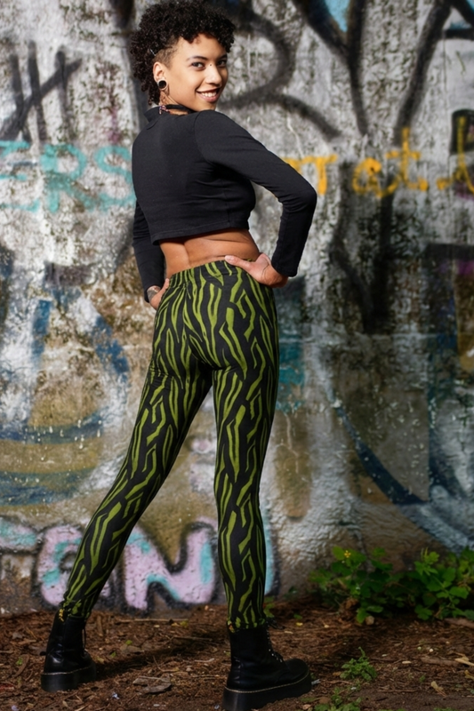 Winter Leggings Zebra oliv