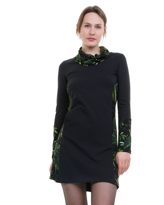 SALE Größe S Herbstkönigin Kleid schwarz blattzauber