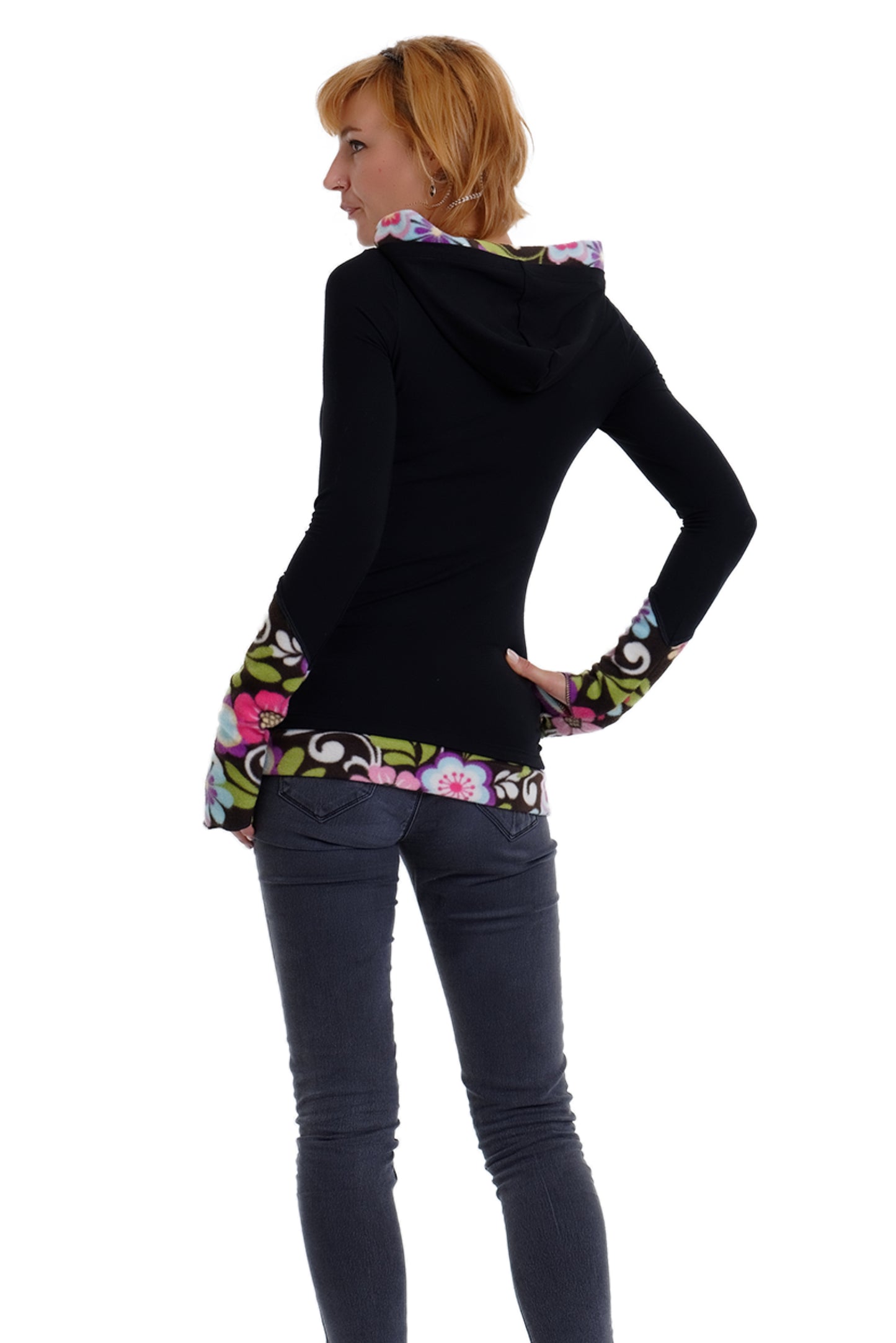 SALE Size M Hoodiekeid winter magic black gray