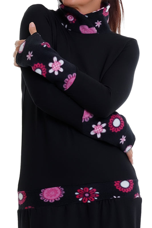 2. Hand Größe L Kleid Fleecekragen navy pink lady