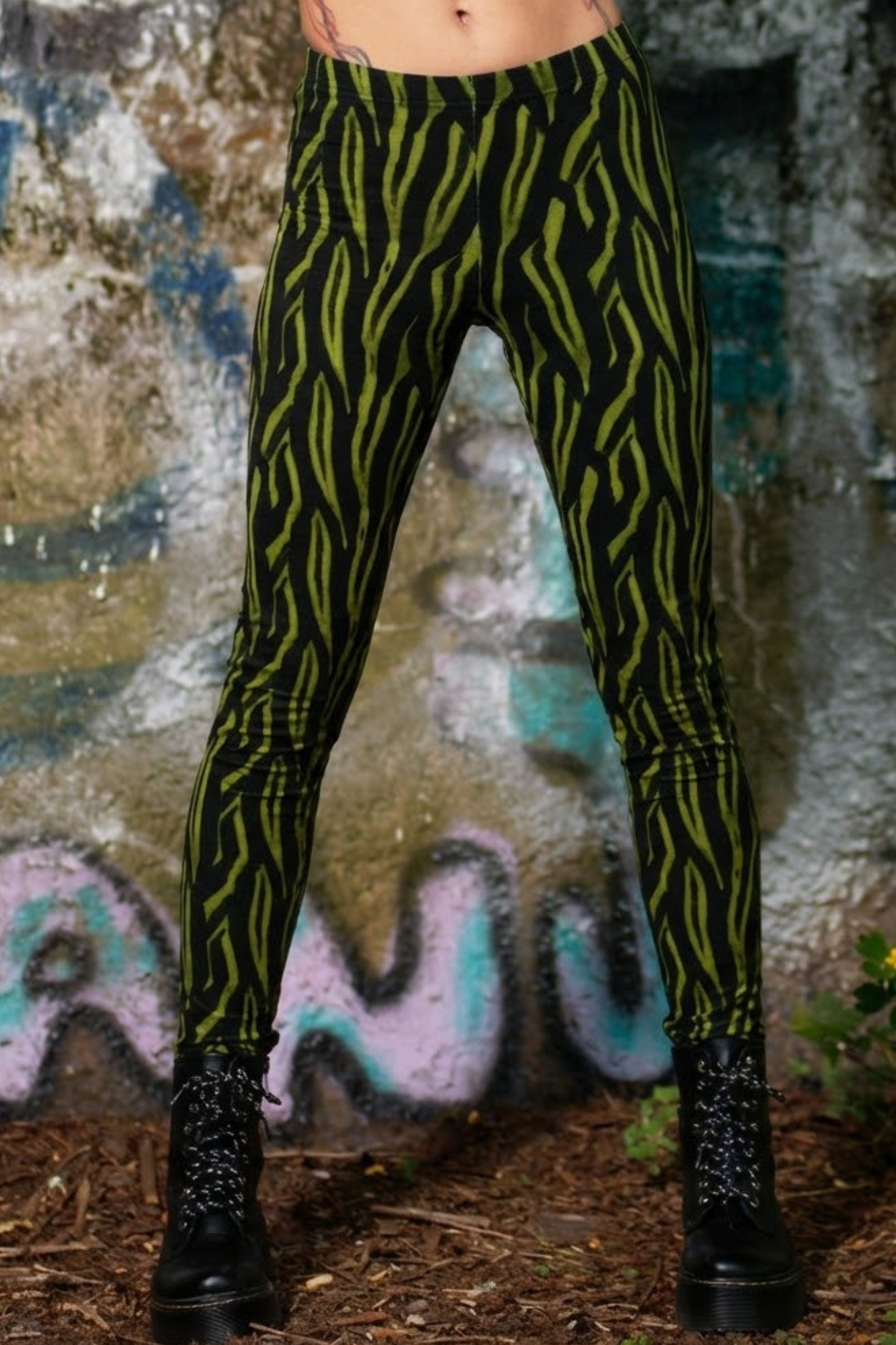 Winter Leggings Zebra oliv