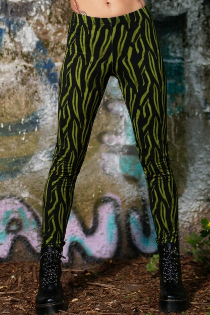 Winter Leggings Zebra oliv
